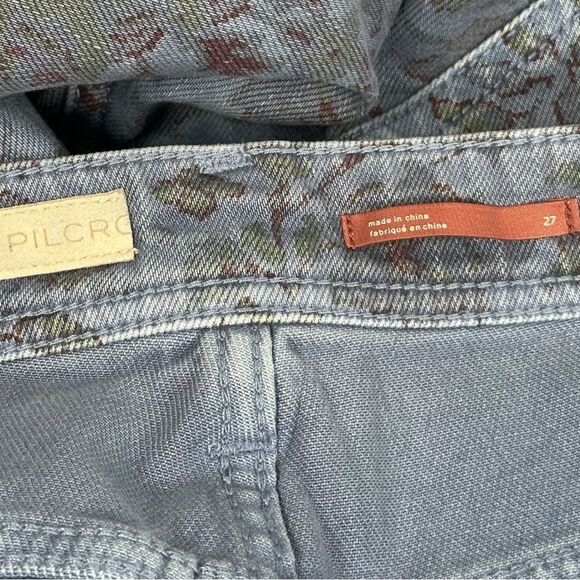 Pilcro Anthropologie Mid Rise Slim Boyfriend Blue Floral Print Jeans Women’s 27 - Picture 3 of 8